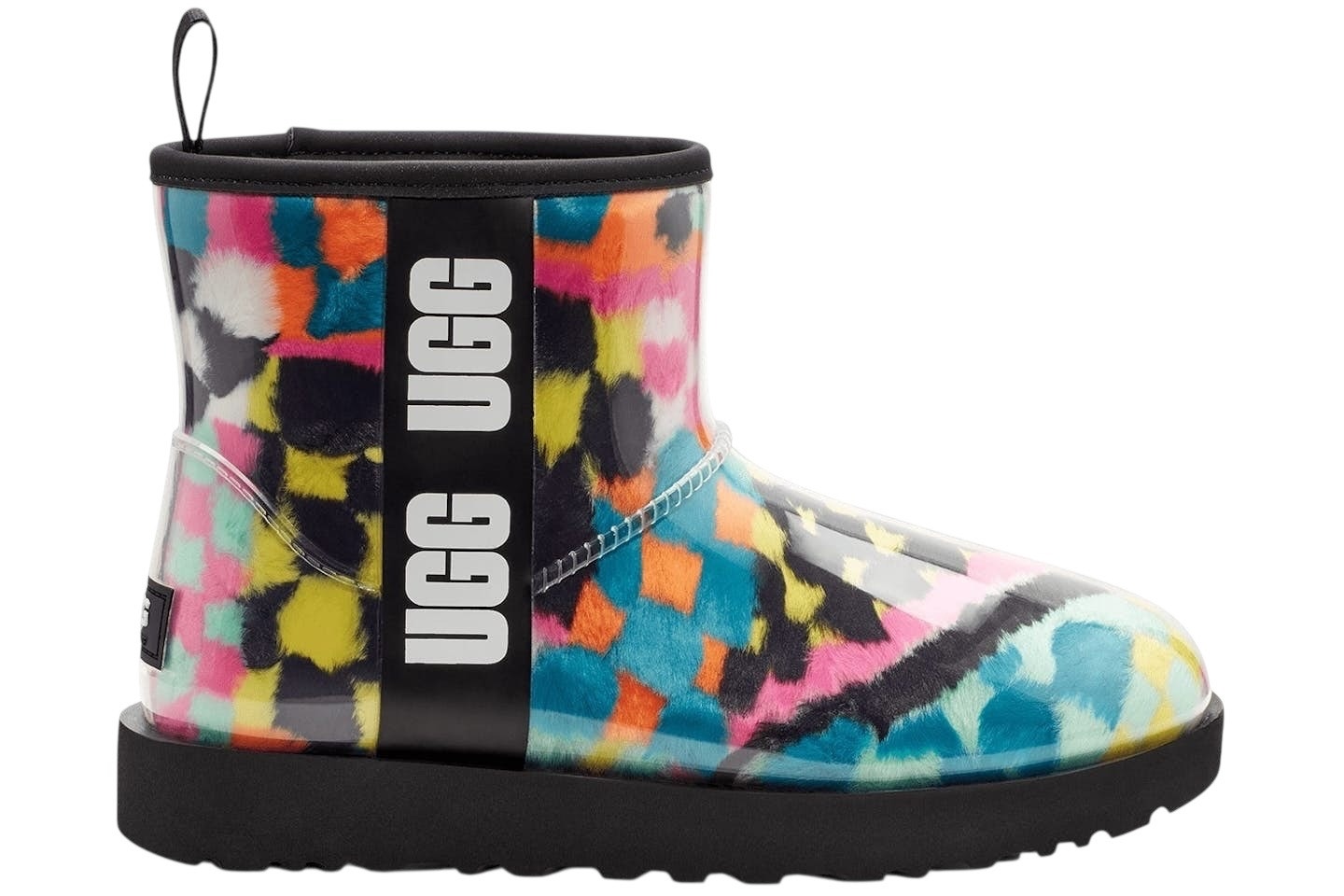 New! Ugg Women's Classic Clear Mini Multi-Color Checkerboard Boots - Size 7